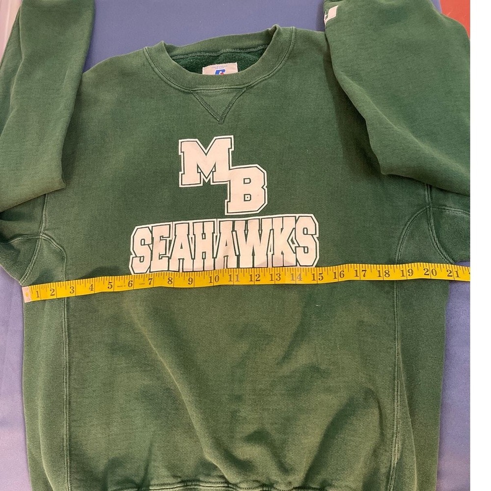 Russell Green Myrtle Beach High School Seahawks Crew Sweatshirt Small Pre-owned‎ - Picture 7 of 8